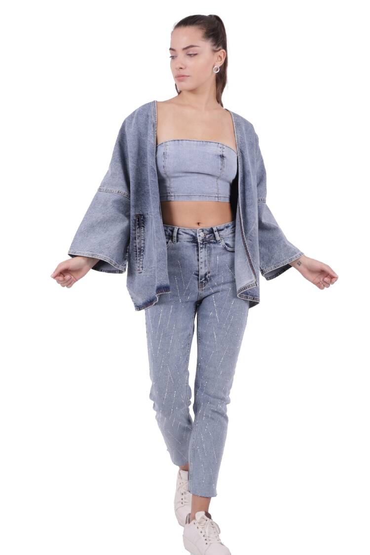 Denim Kimono - Light Blue