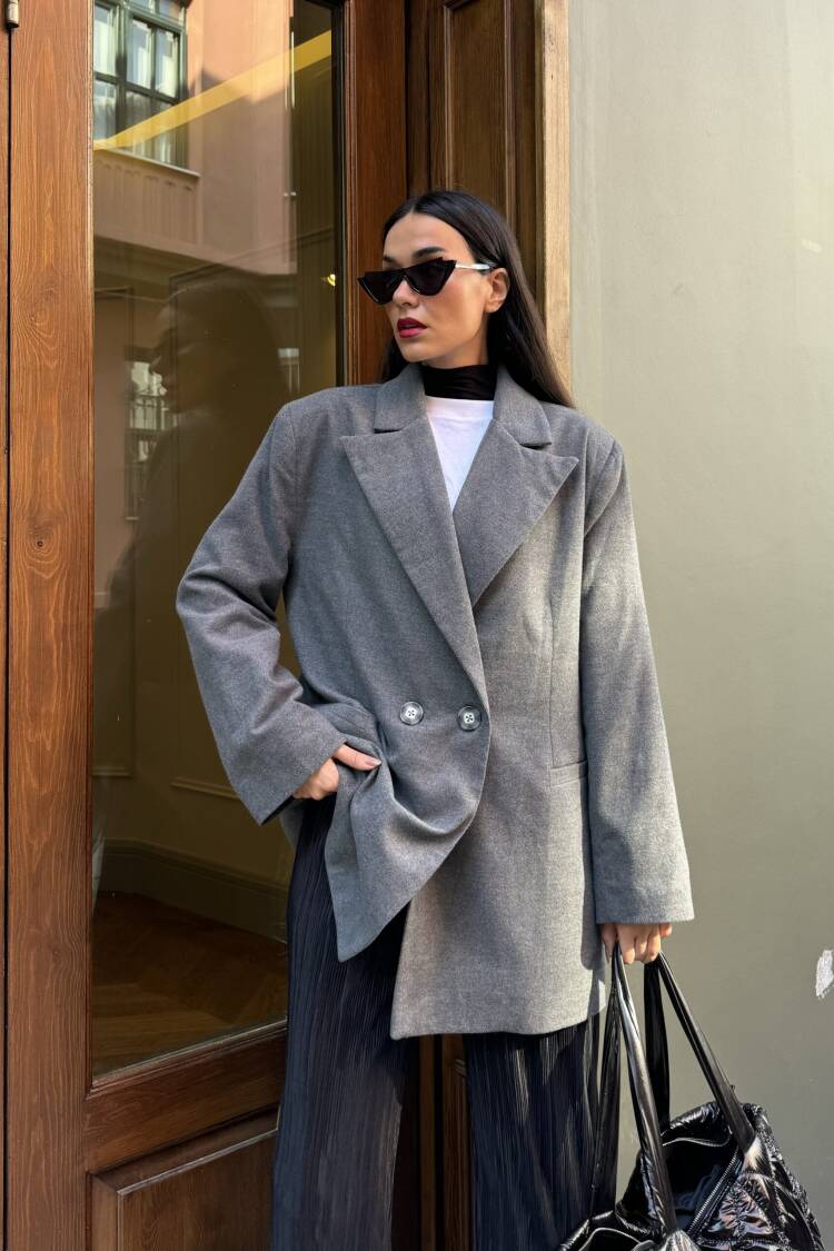 Raised Polyviscose Oversize Jacket 28265