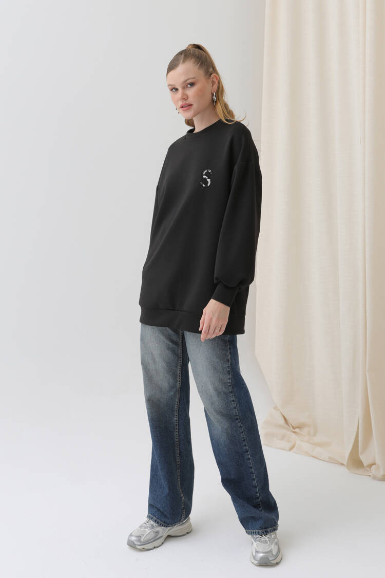 Women's Back Leopard Detail Sweatshirt - SOUL - Globality Store - Women Clothes Wholesale Turkey