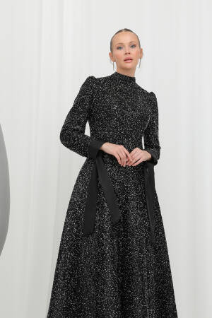 Women's Sparkly Sequin Detailed Elegant Evening Dress - Puane - Globality Store - Women Clothes Wholesale Turkey
