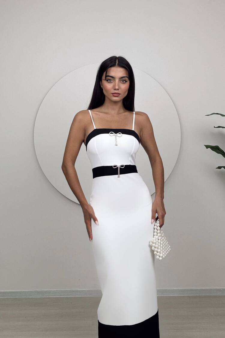 Strappy Bow Stone Axle Dress - Miss Janell - Globality Store - Women Clothes Wholesale Turkey