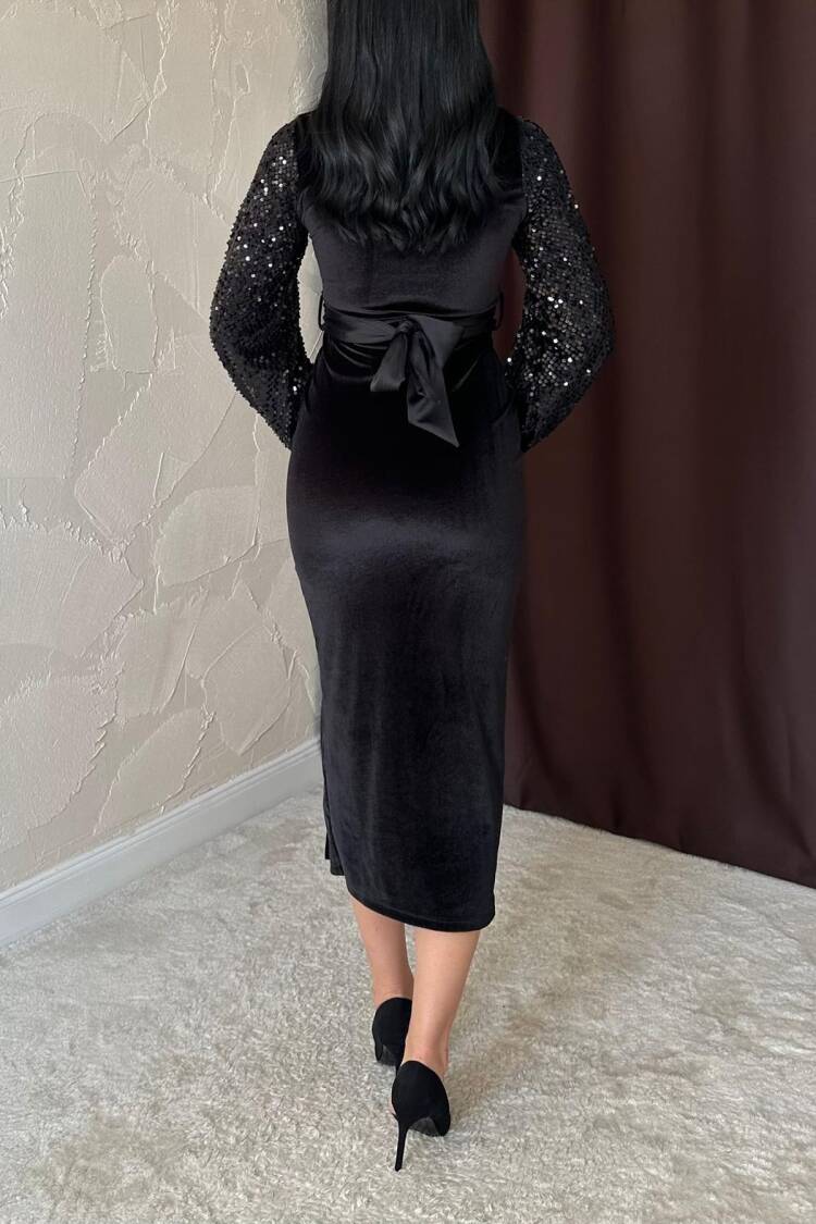 Sequined Velvet Dress
