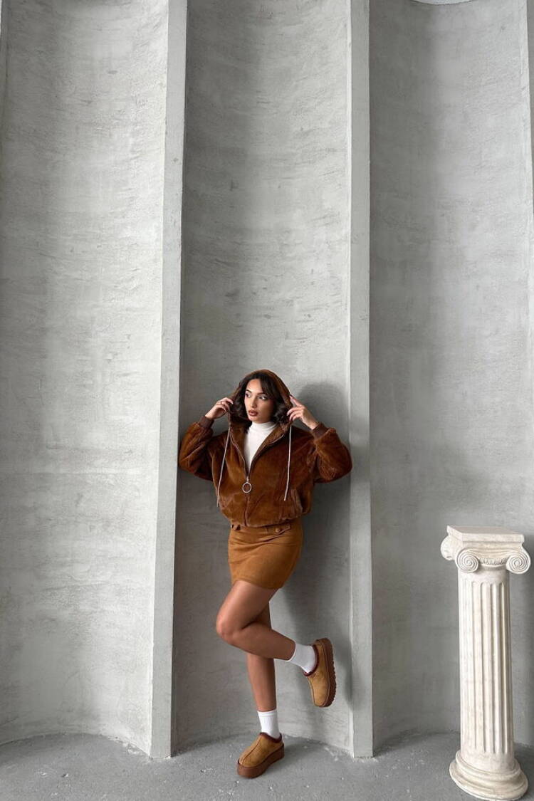 Plush Coat - Tan