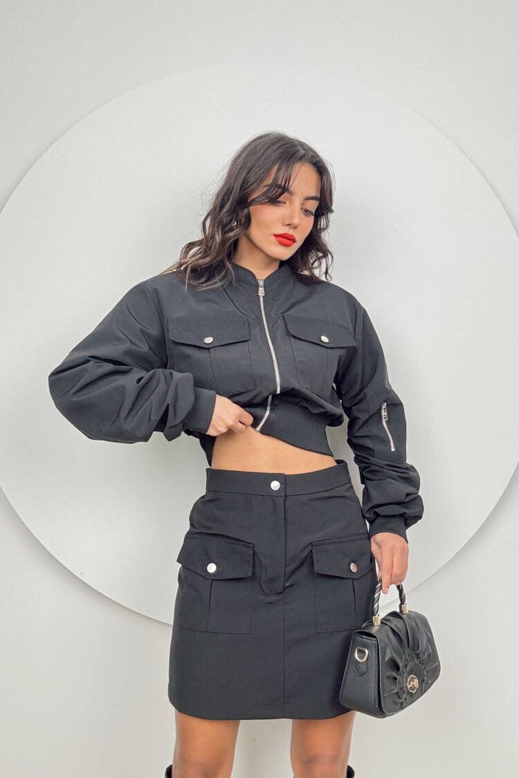 Bomber Set With Skirt - Miss Janell - Globality Store - Women Clothes Wholesale Turkey