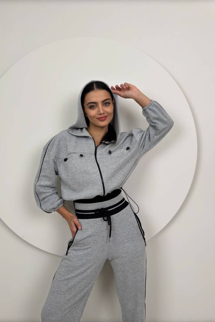 Knitwear Belt Detailed Tracksuit Set