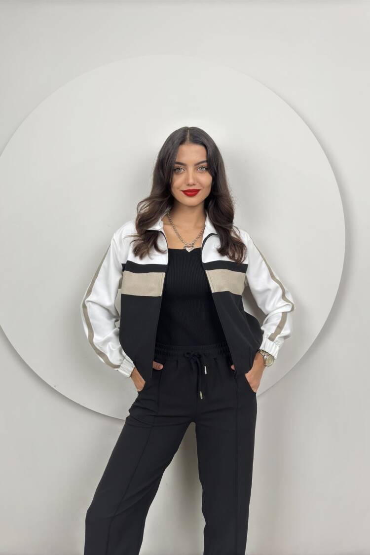 Banded Tracksuit Set - Black