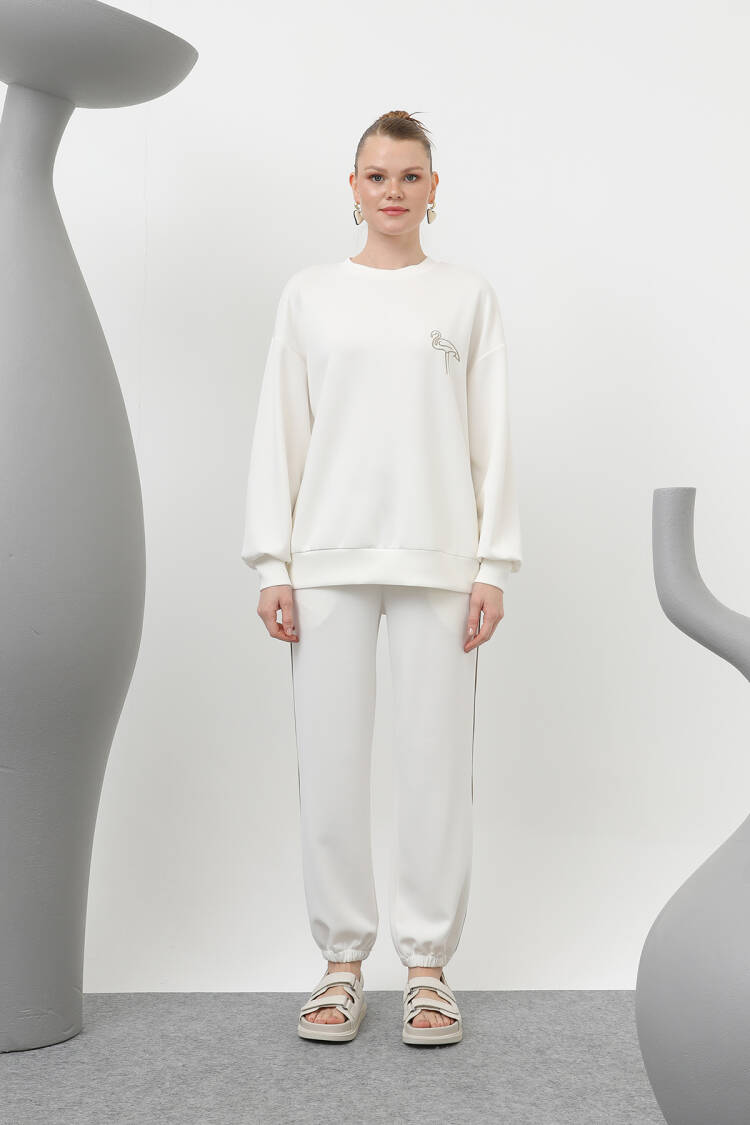 Swan Embroidered Tracksuit Set