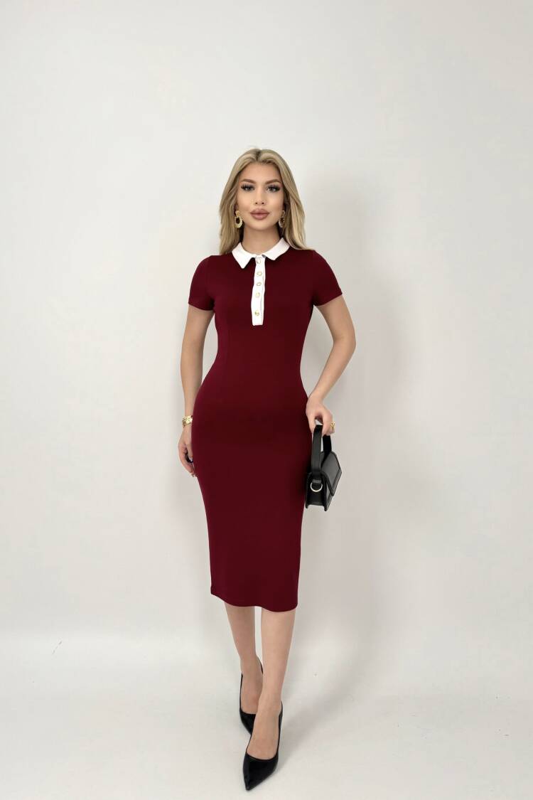 Polo Neck Dress - Miss Janell - Globality Store - Women Clothes Wholesale Turkey