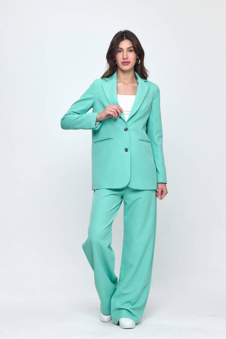 Nob Mint Green Oversize Jacket Pants Set - Evable - Globality Store - Women Clothes Wholesale Turkey