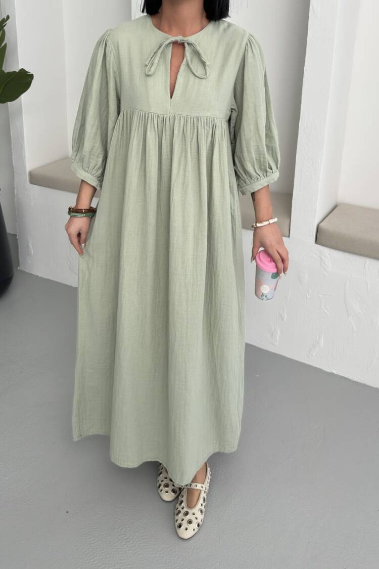 Half Sleeve Mueslin Dress