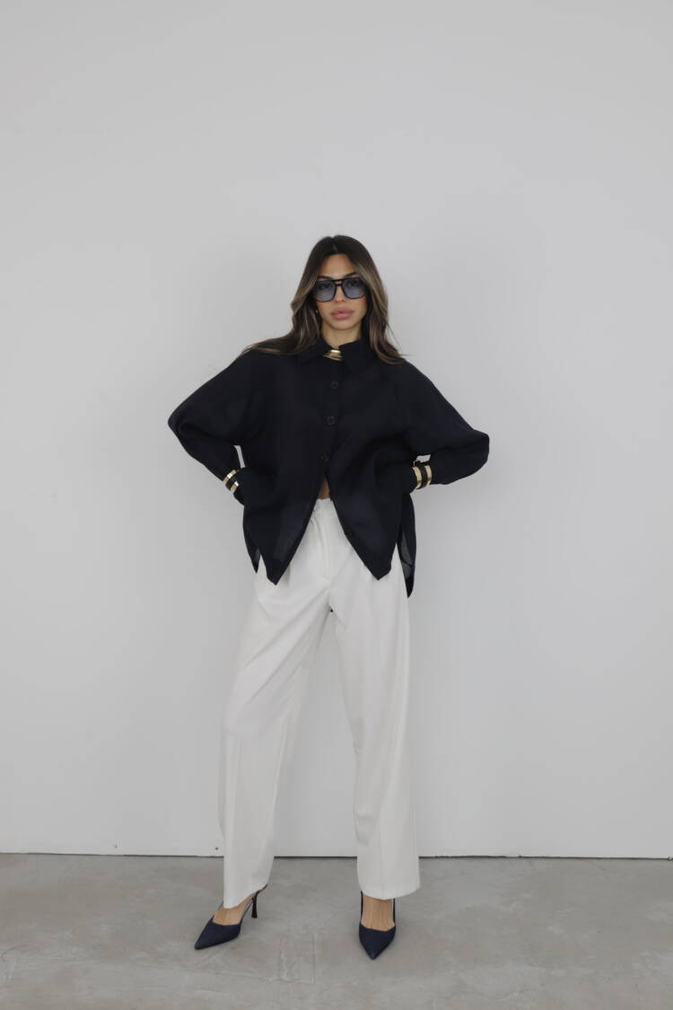 Trousers Pleated Slaze - Cream Rouge - Globality Store - Women Clothes Wholesale Turkey