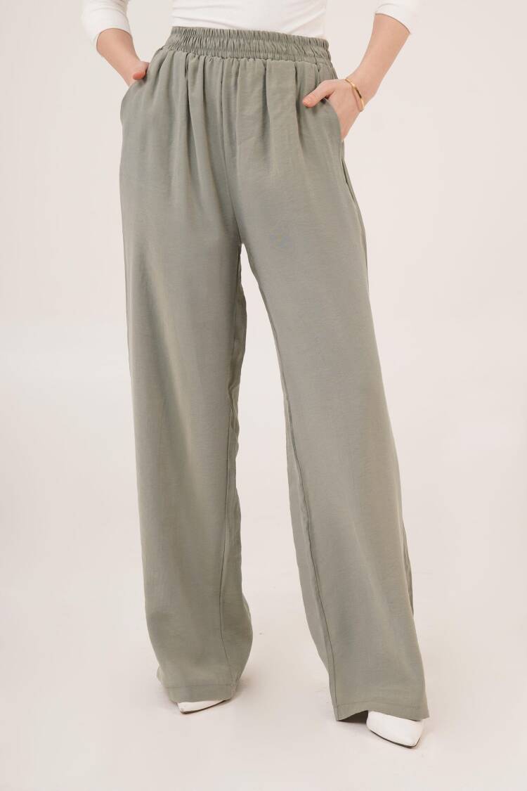 Wholesale Pants With Elastic Waist Double Pockets - Lustrin - Globality Store - Women Clothes Wholesale Turkey