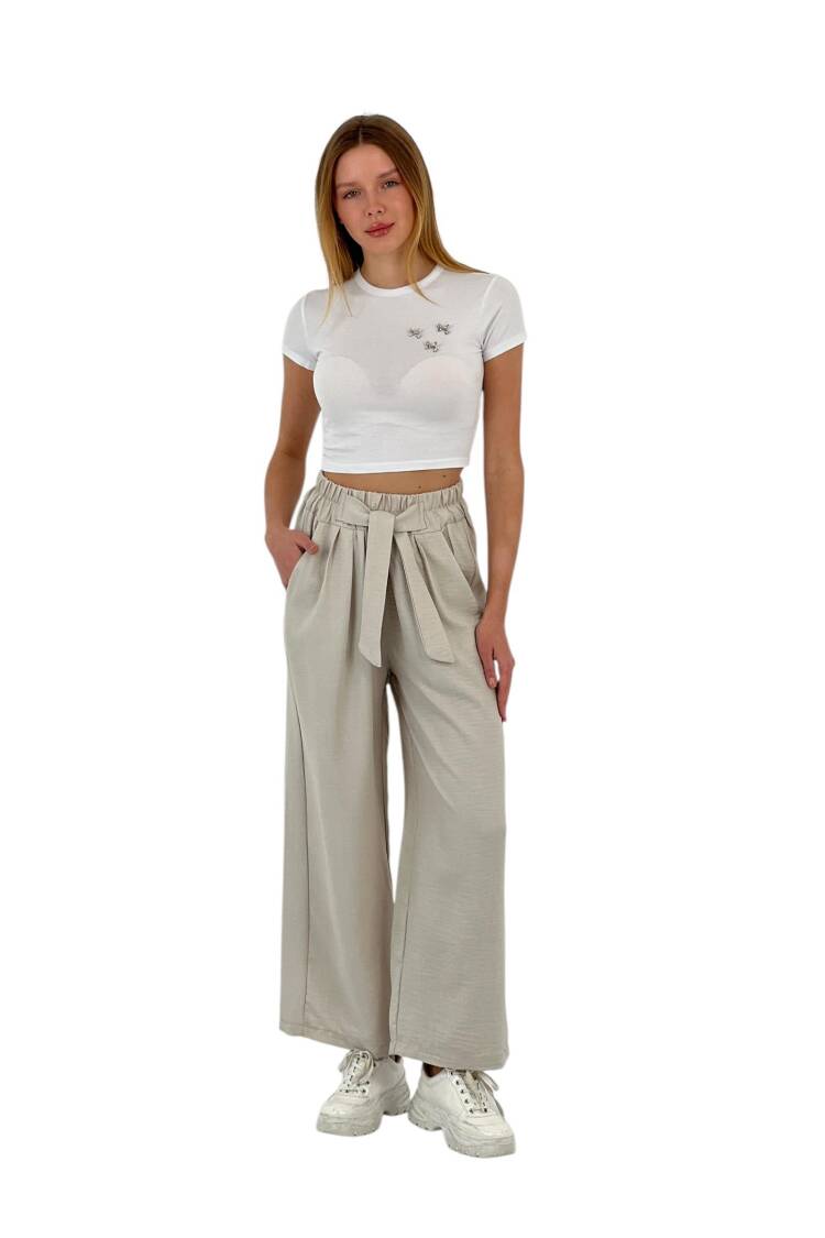 Wide Leg Belted Pants