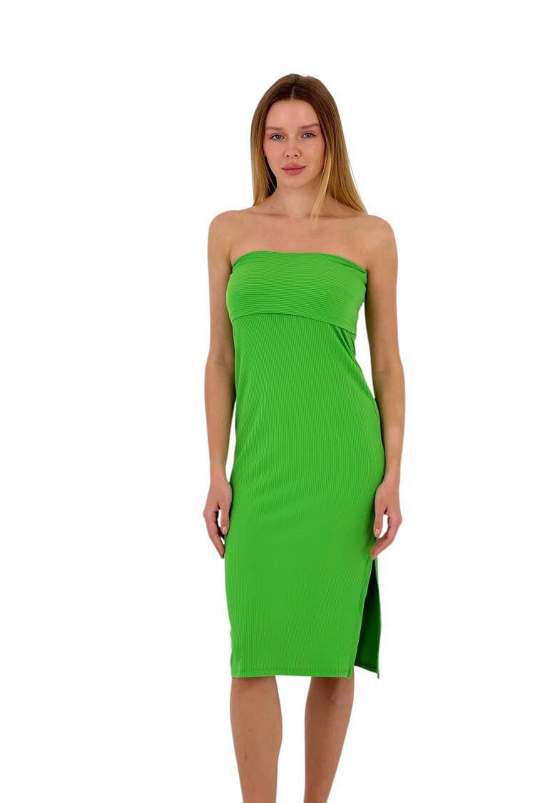 Textured Strapless Midi Dress - Four Color Options