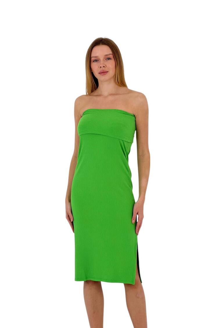 Textured Strapless Midi Dress - Four Color Options