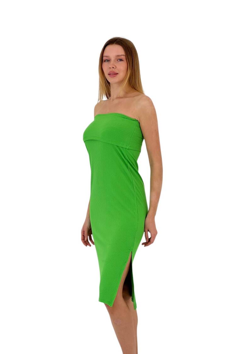 Textured Strapless Midi Dress - Four Color Options