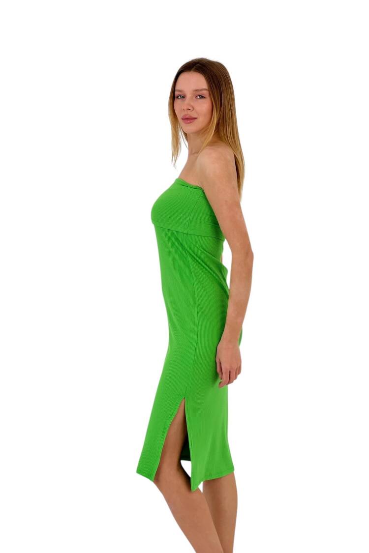 Textured Strapless Midi Dress - Four Color Options