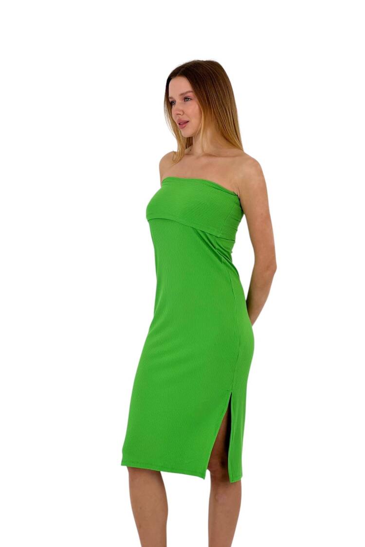 Textured Strapless Midi Dress - Four Color Options