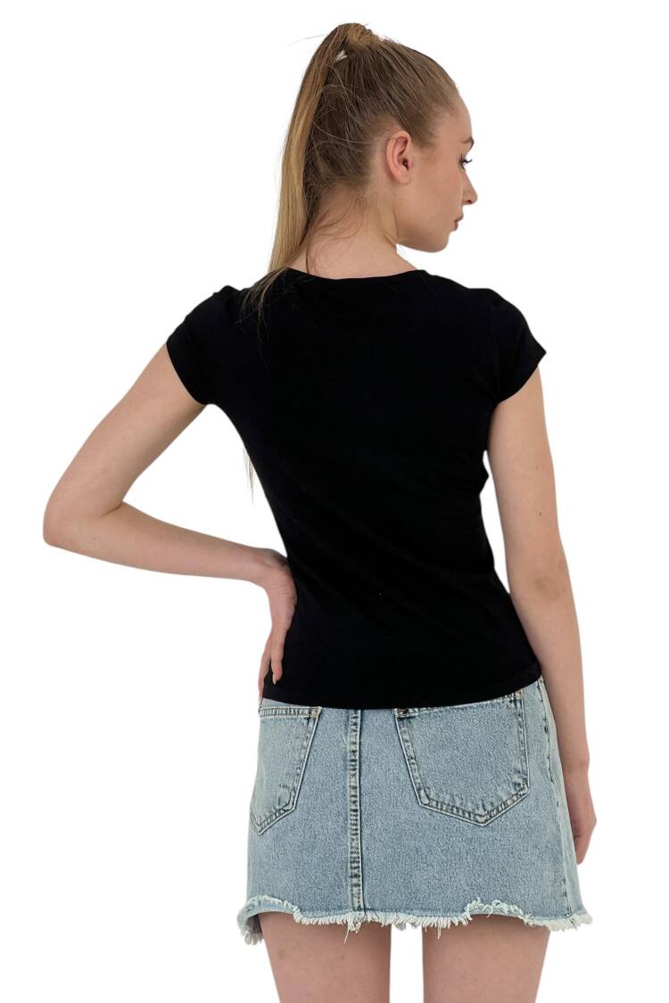 Kiss Printed Short Sleeve Skinny White T-Shirt