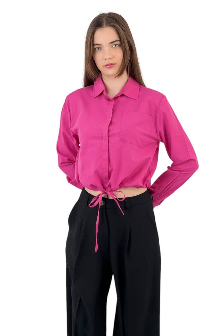 Ruffle Detailed Lace-up Shirt - Four Color Options