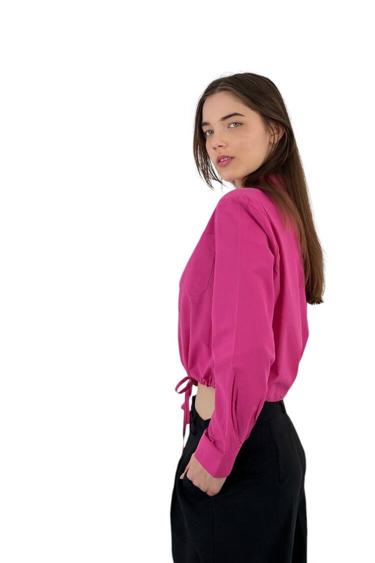 Ruffle Detailed Lace-up Shirt - Four Color Options