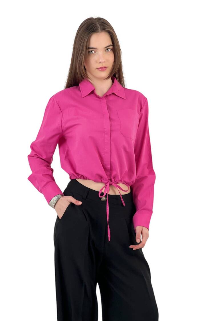 Ruffle Detailed Lace-up Shirt - Four Color Options