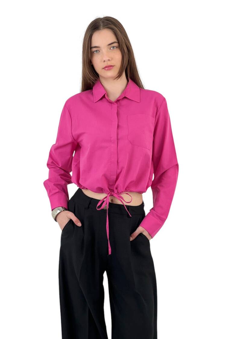 Ruffle Detailed Lace-up Shirt - Four Color Options