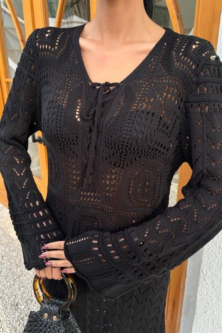Brit Detailed Openwork Dress