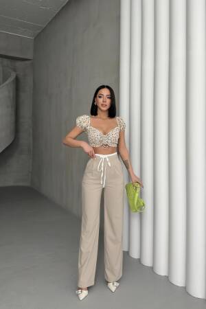 Garnished Pants - My Fashion - Globality Store - Women Clothes Wholesale Turkey
