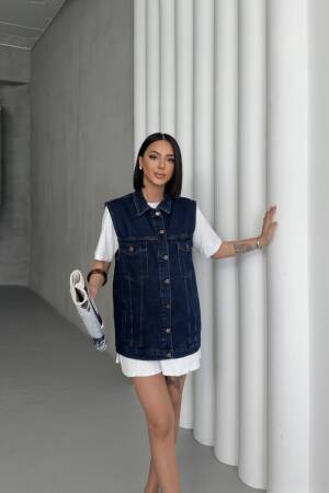 Medium Denim Vest - Brand: XLove - Women's Clothing Wholesale - Globality Store