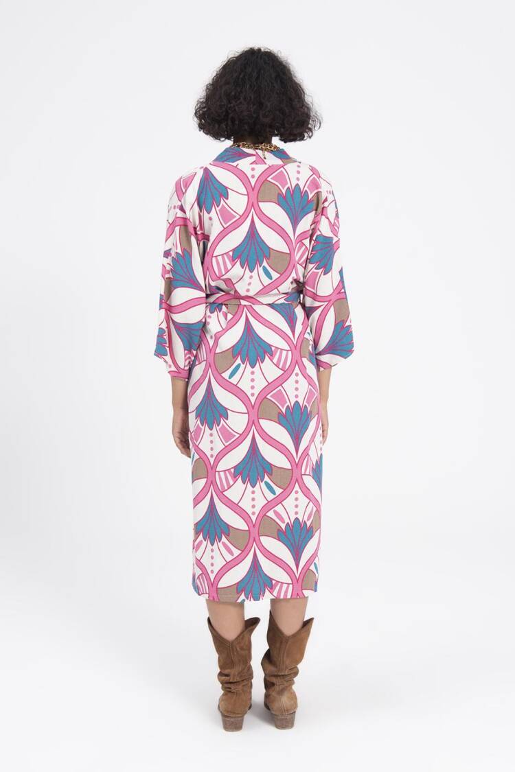 Linen Blend Kimono With Belt