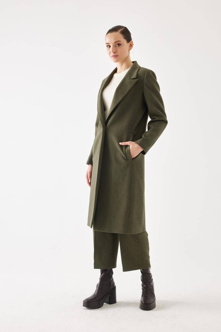 Single Button Detailed Stash Coat
