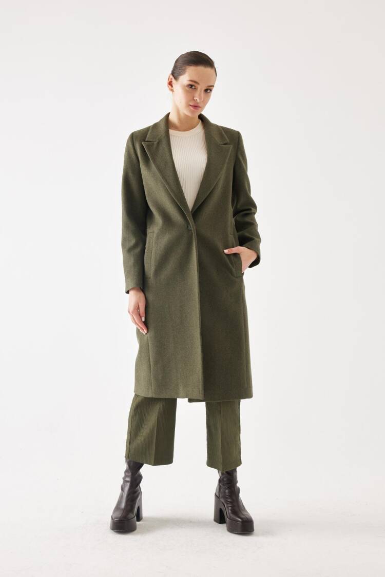 Single Button Detailed Stash Coat