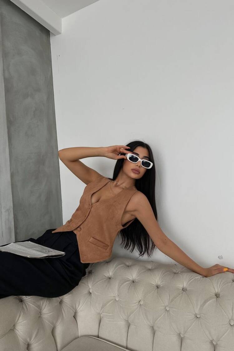 Tan Suede Vest