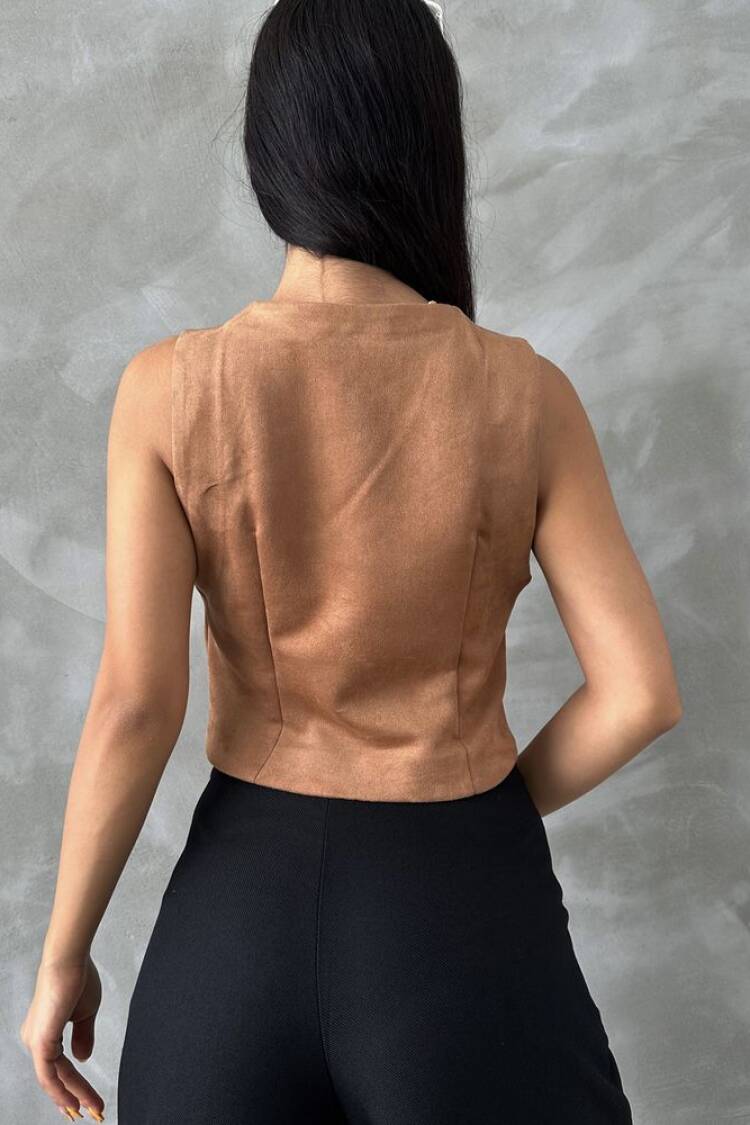 Tan Suede Vest