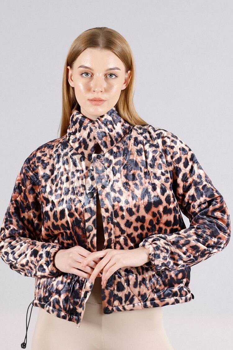 Snap-On Collar Coat - Leopard - Topshow - Globality Store - Women Clothes Wholesale Turkey