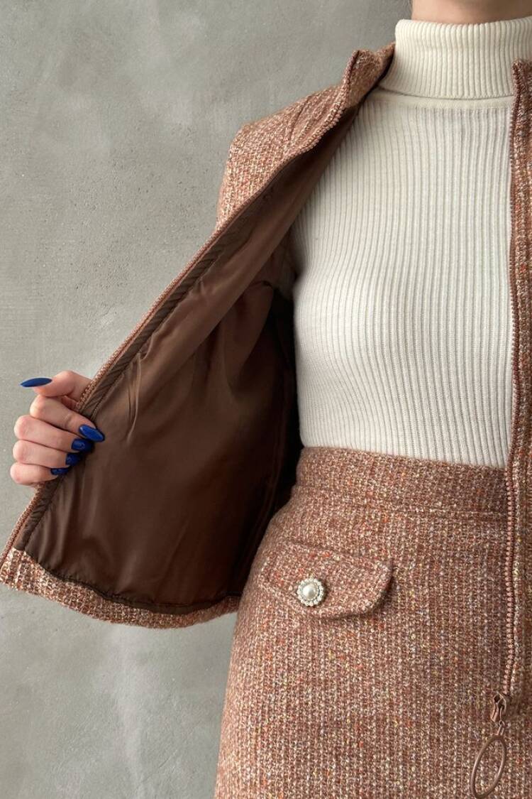 DarkZippered Bowl Coat
