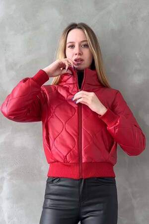 F1192 Zippered Leather Coat - Topshow - Globality Store - Women Clothes Wholesale Turkey