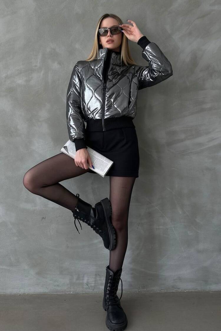 Shiny Quilted Coat