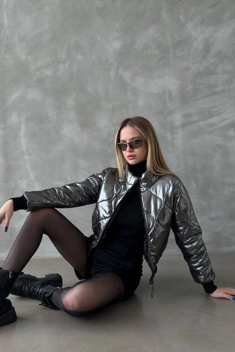 Shiny Quilted Coat
