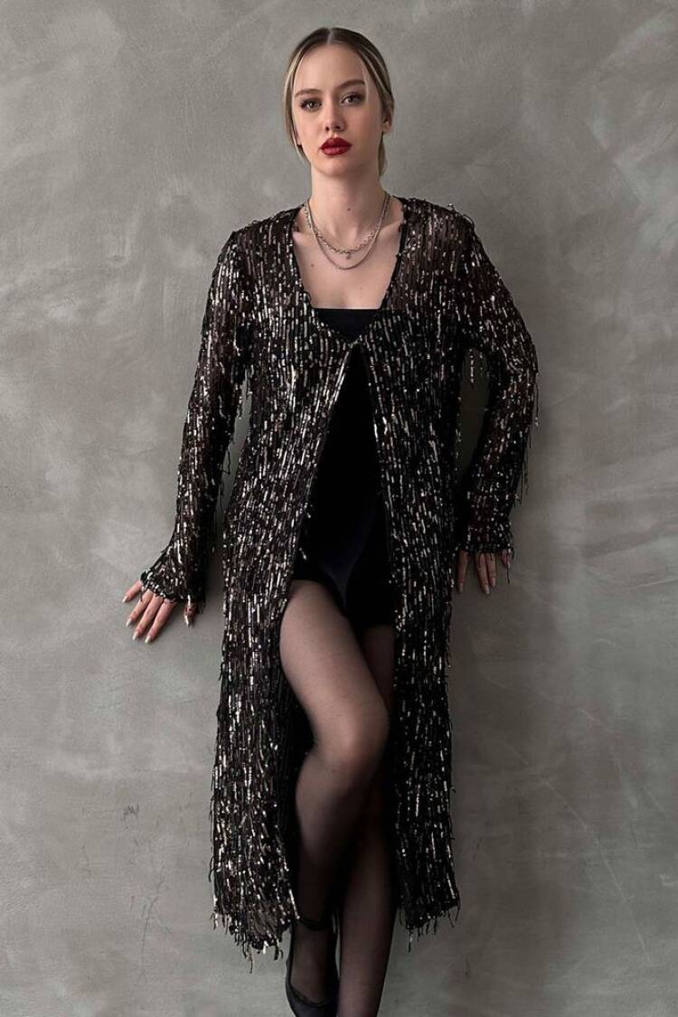 BlackF 1618 Long Cardigan - Topshow - Globality Store - Women Clothes Wholesale Turkey
