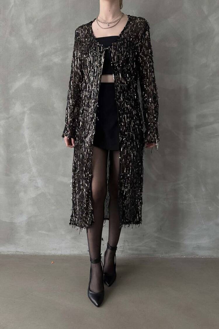 BlackF 1618 Long Cardigan
