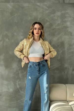 Zippered Shiny Coat - Topshow - Globality Store - Women Clothes Wholesale Turkey