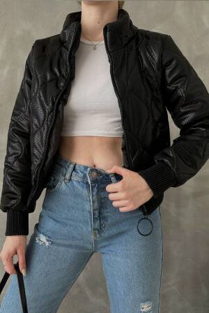 F 1625 Zippered Shiny Coat - Topshow - Globality Store - Women Clothes Wholesale Turkey