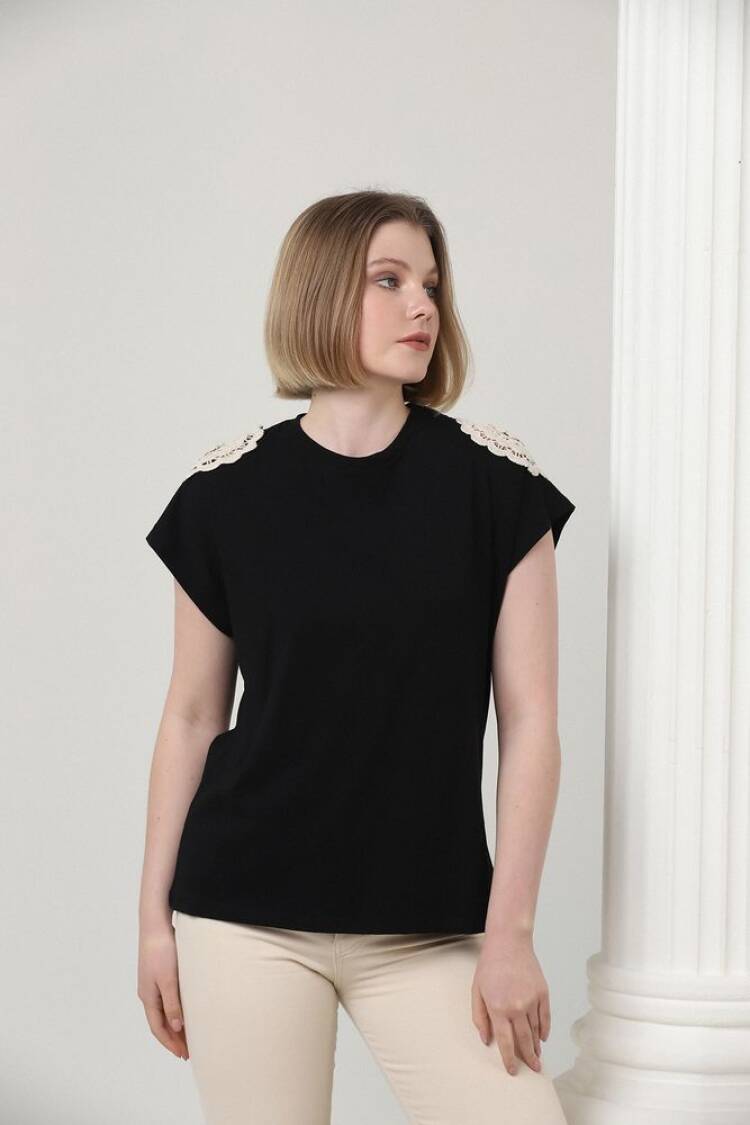 Shoulder Lace T-shirt - Brand: Topshow - Women's Clothing Wholesale - Globality Store