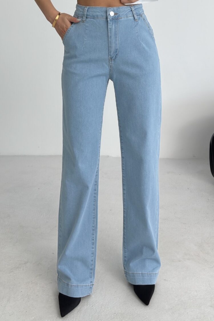Mom Jeans With Wide Leg And Buttoned Closure - Brand: XLove - Women & Kids, Baby Clothes Wholesale - Globality Store