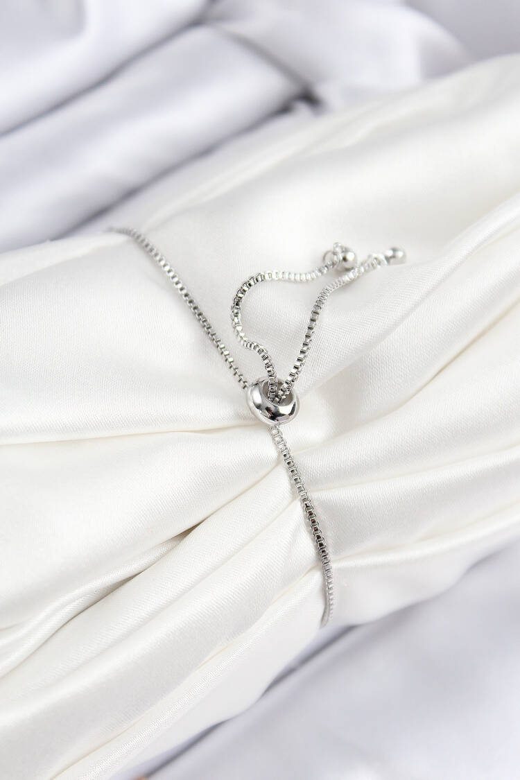 Brass Zircon Stone Circle Model Silver Color Elevator Women Bracelet