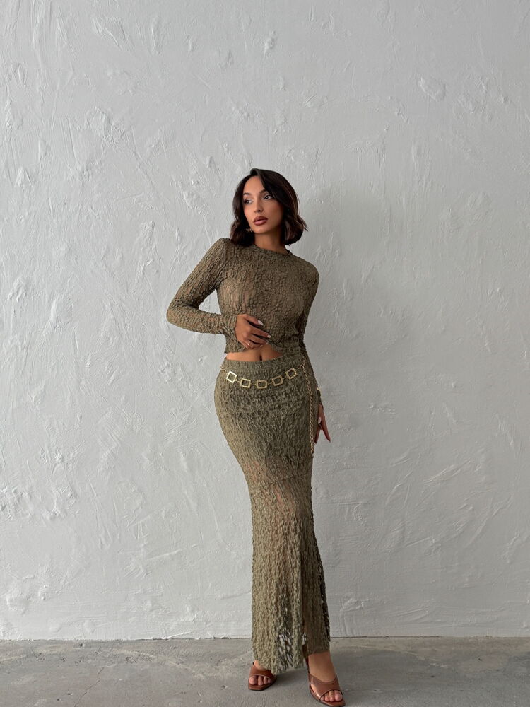 Mermaid Maxi Skirt With Mid Waist Pull On