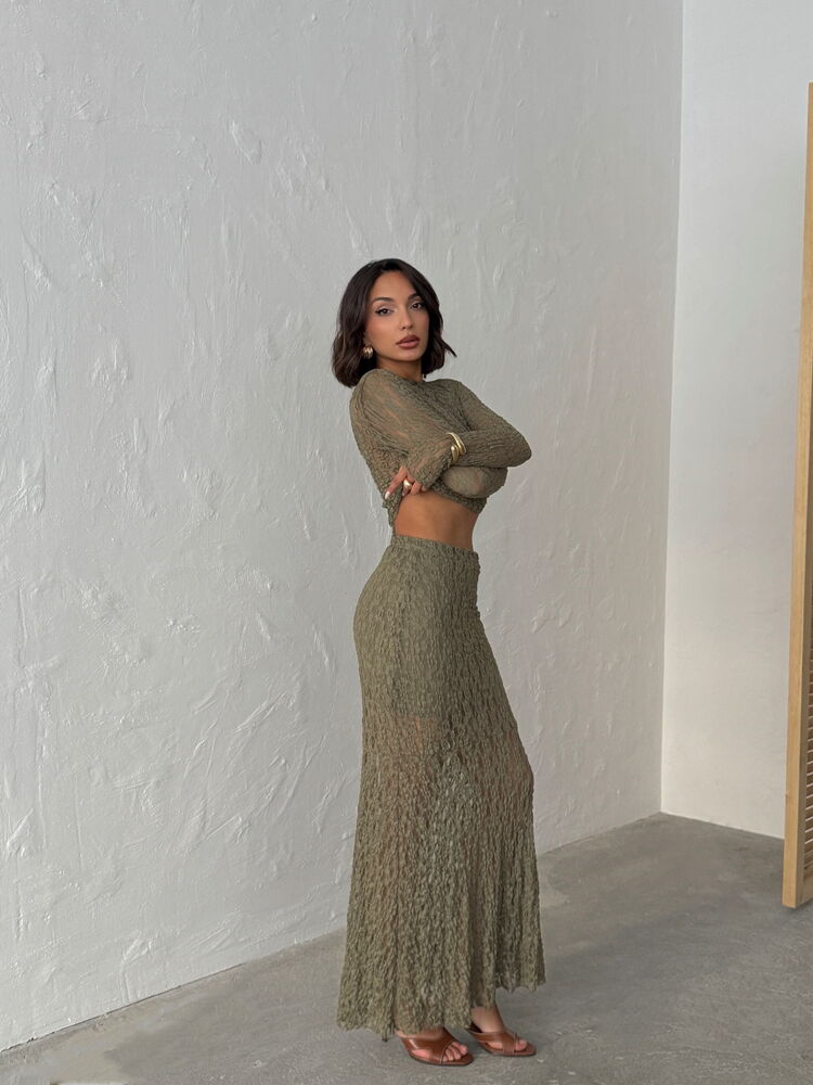 Mermaid Maxi Skirt With Mid Waist Pull On