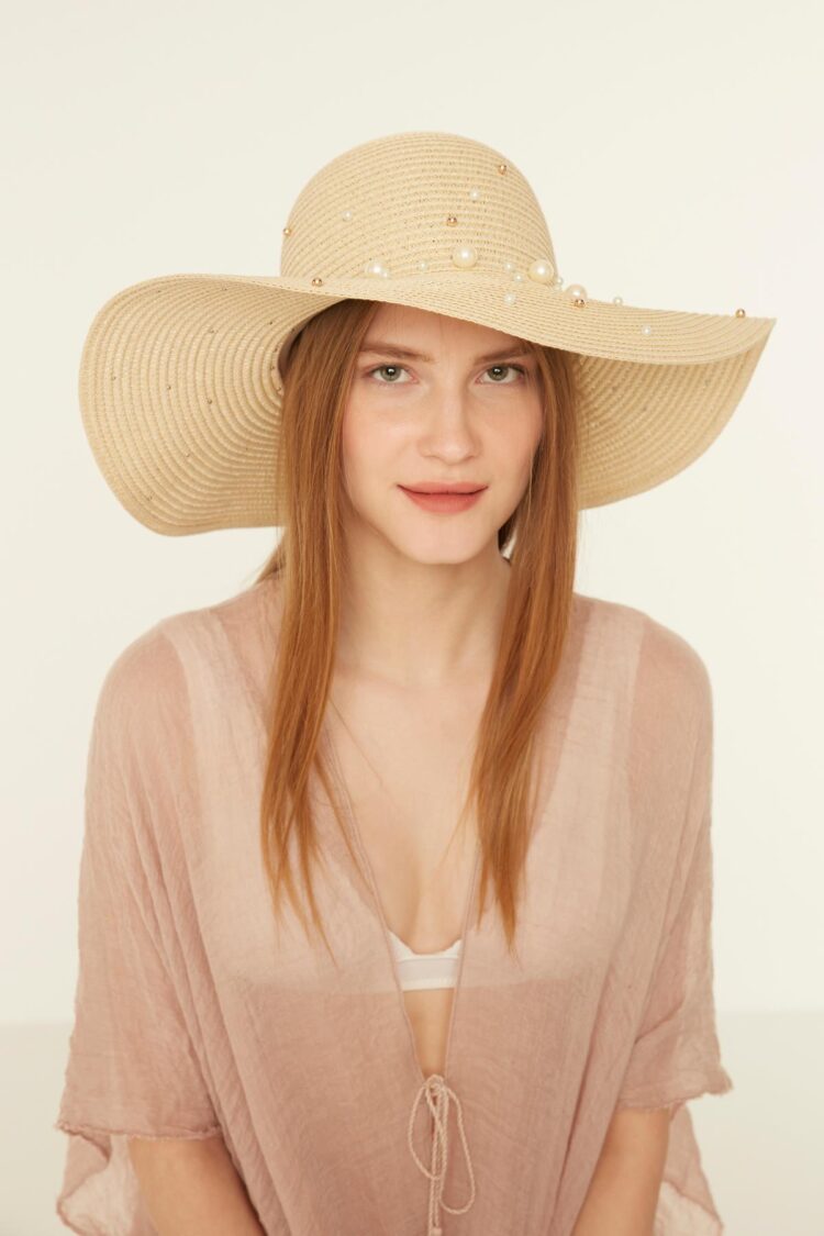 Wide Straw Hat With Pearls - Brand: Axesoire - Women & Kids, Baby Clothes Wholesale - Globality Store